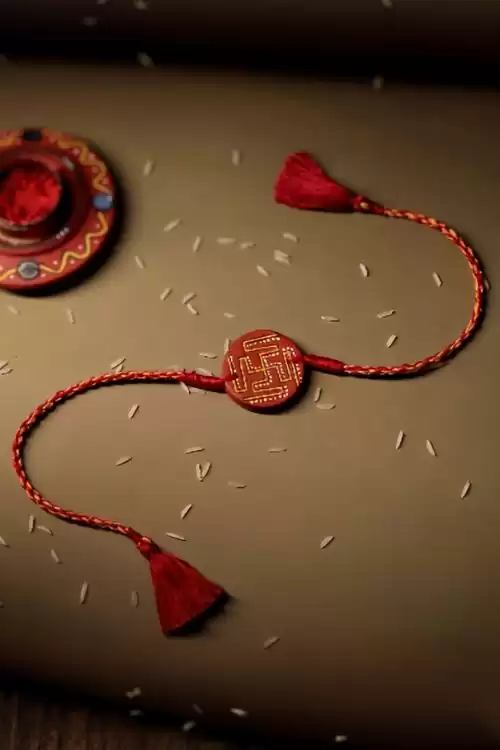 Terracotta Swastik Rakhi